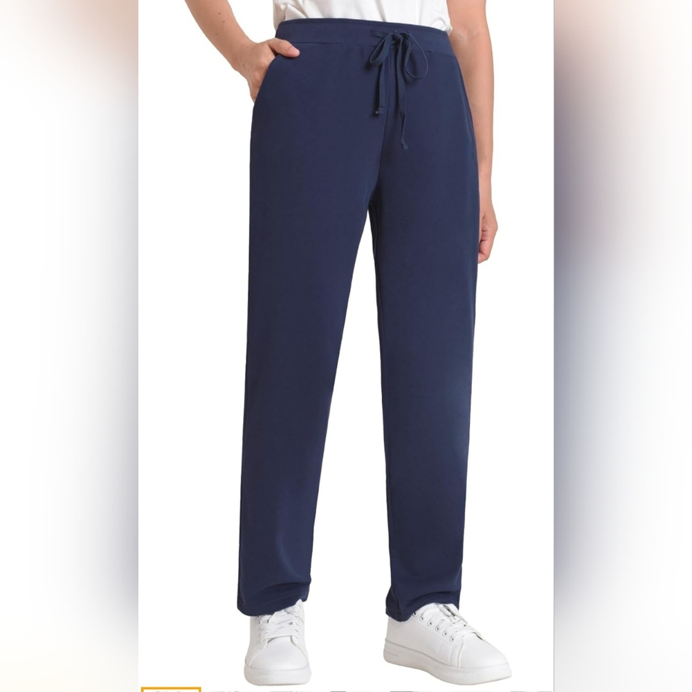 Weintee Women's Petite Sweatpants Jogging Pants with Pockets L Navy